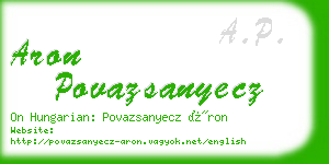 aron povazsanyecz business card